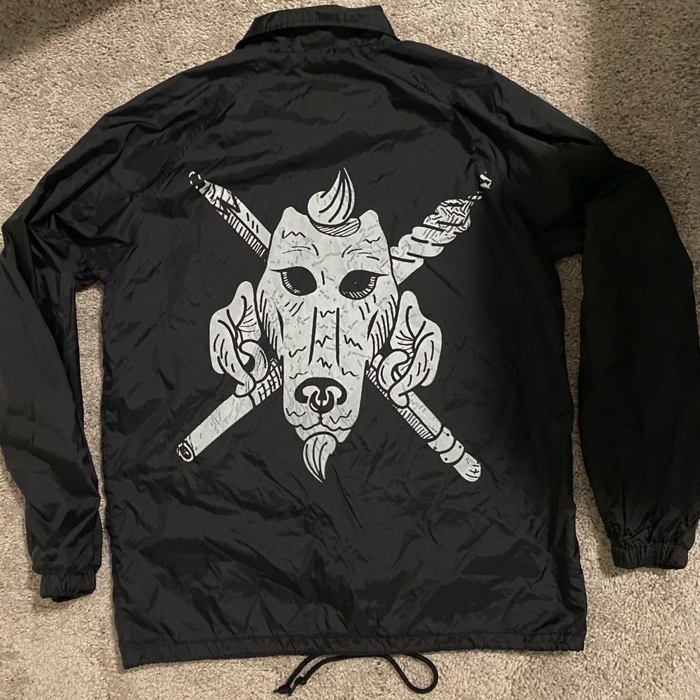 Men’s Zine Satin Button Jacket sz M vintage Jordan Nike Pacsun HM Vans